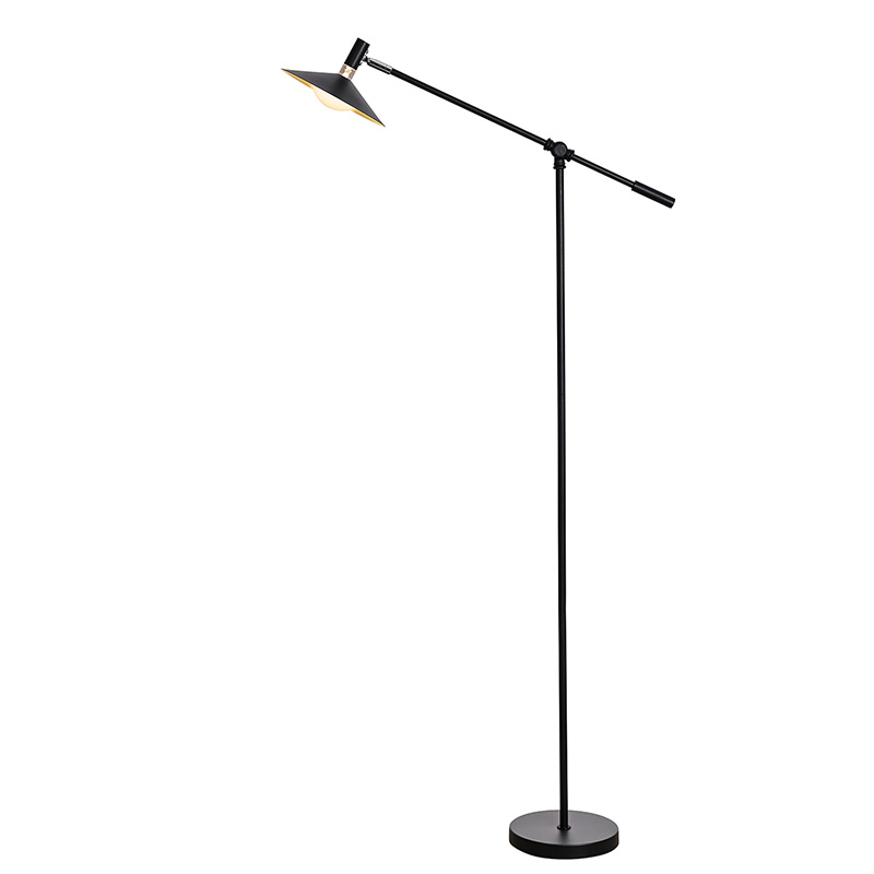 Lampu Lantai LED Hitam Boleh Laras dengan 3 Mod Cahaya