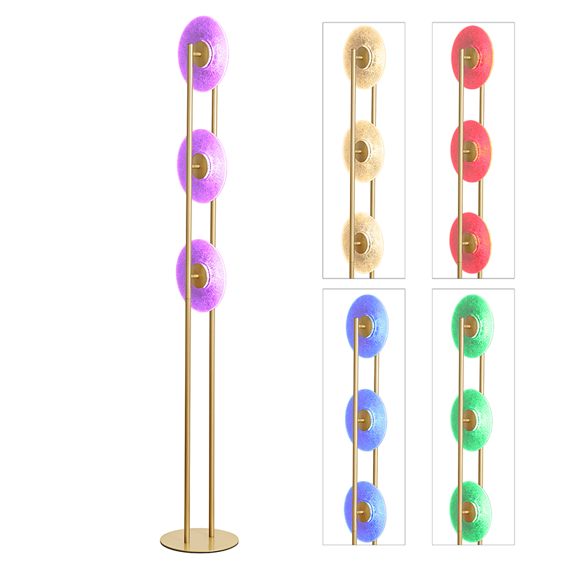 Lampu Lantai RGB LED Dengan 3 Cakera