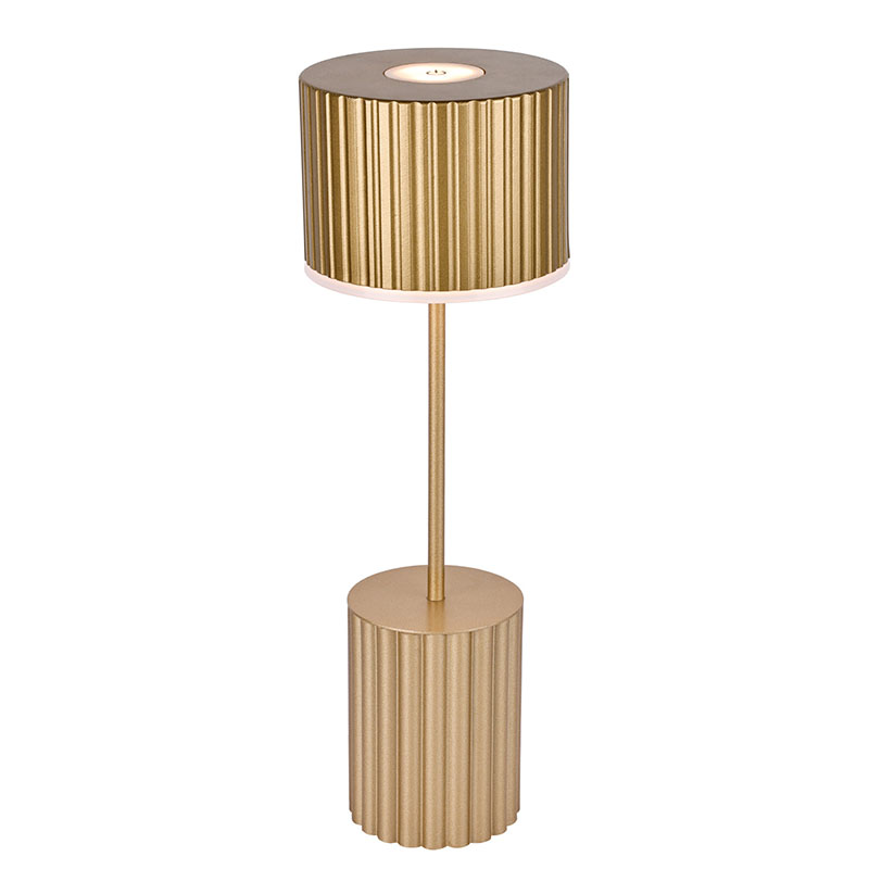 Lampu meja kecil teduh logam dengan bateri