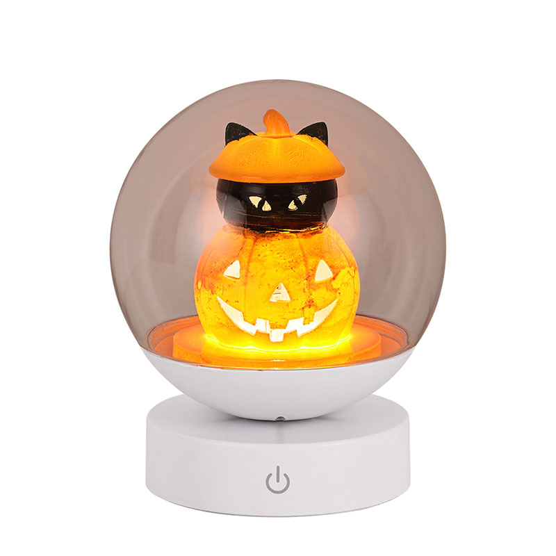 Lampu Malam Halloween Labu boleh dicas semula dengan kepala labu