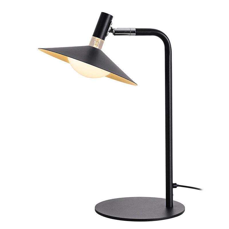 Lampu Meja Logam Industri Retro dengan Cahaya Hangat