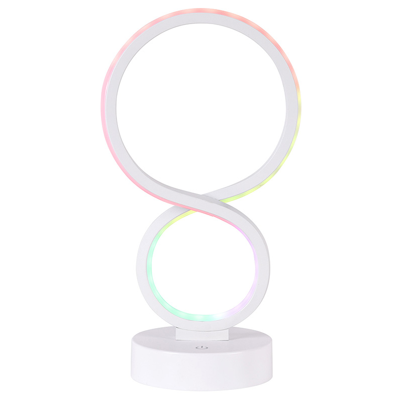 Lampu meja dipimpin cahaya RGB dengan 8 teduhan