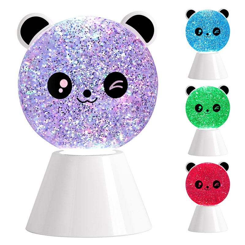 Lampu Malam Smile Panda dengan Cecair Kilauan RGB